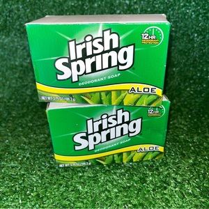 Irish Spring Aloe Bar Deodorant Soap 3.75  Oz  Ounce Set Of 2 Made In USA